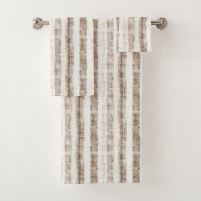 Conjunto De Toalhas Listras Marrons Rústicas da Sicília (Insitu)