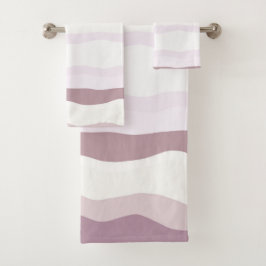 Conjunto De Toalhas Listras onduladas rosa