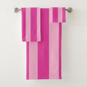 Conjunto De Toalhas Listras Rosa