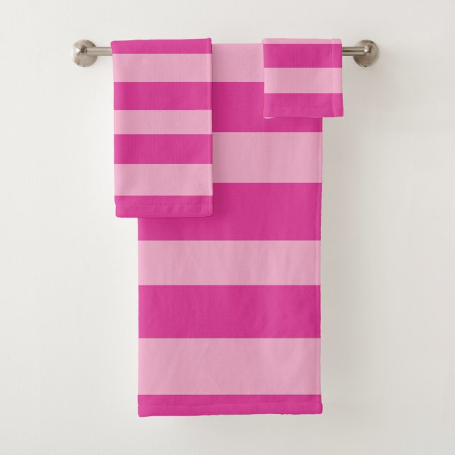 Conjunto De Toalhas Listras Rosa (Insitu)