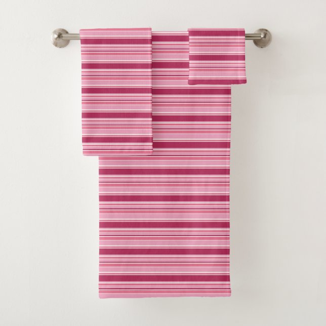 Conjunto De Toalhas Listras rosadas (Insitu)