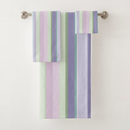 Conjunto De Toalhas Listras roxas, Neptuno, verde marinho e lavanda