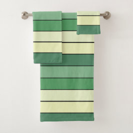Conjunto De Toalhas Listras Verdes Amarelas de Inverno em Papel de Aqu