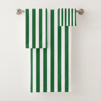 Conjunto De Toalhas Listras verdes e brancas verticais