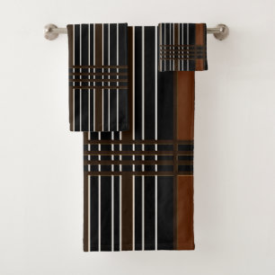 Conjunto De Toalhas Listras verticais de Brown