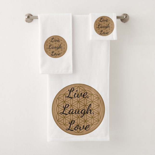 Conjunto de toalhas "Live, Laugh, Love" (Insitu)