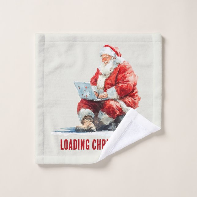 Conjunto De Toalhas Loading Christmas Funny Santa Design (Pano de lavar)