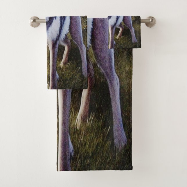 Conjunto De Toalhas Lobo Colorido em Pé (Insitu)