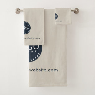 Conjunto De Toalhas Logotipo de Negócios Personalizado e Site da Empre