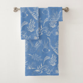 Conjunto De Toalhas Lona verde-mar elegante