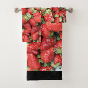 Conjunto De Toalhas Lote de morangos vermelhos suculentos