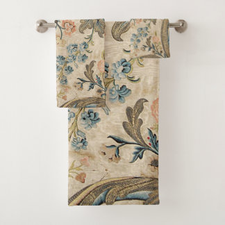 Conjunto De Toalhas Louis XV Floral Impressão Elegant Bath Towels