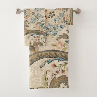 Conjunto De Toalhas Louis XV Floral Impressão Elegant Bath Towels