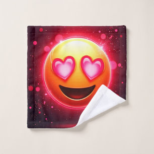 Conjunto De Toalhas Love Struck Emoji Hearts Glow