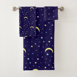 Conjunto De Toalhas Luas e estrelas.