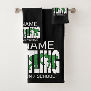 Conjunto De Toalhas Luta Equipe ADD TEXT School Varsity Wrestler
