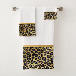 CONJUNTO DE TOALHAS LUXE ANIMAL PRINT WHITE BATHROOM TOWEL SET