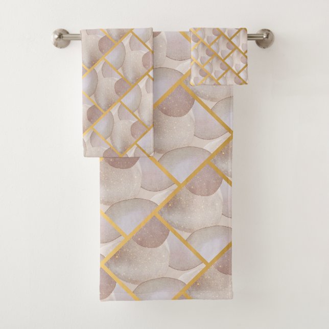 CONJUNTO DE TOALHAS LUXE BUBBLE ABSTRATO BANTHROOM TOWEL SET (Insitu)