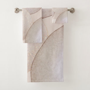 CONJUNTO DE TOALHAS LUXE DESIGN NEUTRO NEUTRO DE 2 BANHEIROS DOURADOS