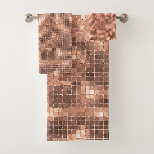 Conjunto De Toalhas Luxo Dourado Champanhe Espelhado Feminino (Insitu)