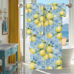 Conjunto De Toalhas Luxo Limões de Amalfi Diamantes Mediterrâneo