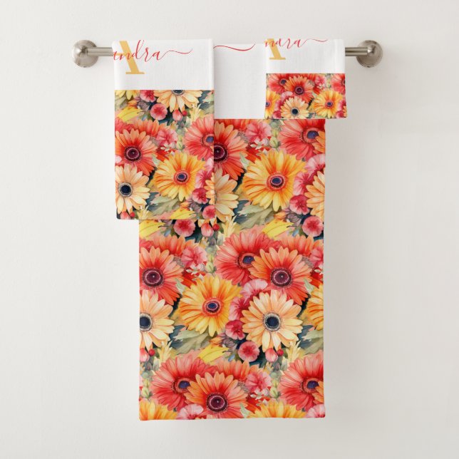 Conjunto De Toalhas Luxury Bath Towel Set | Pamper Yourself w/ Flowers (Insitu)