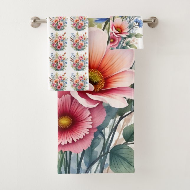 Conjunto De Toalhas Luxury Popular Wildflowers Beautiful Collection (Insitu)