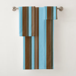 Conjunto De Toalhas Luz - azul e vertical de Brown listrado