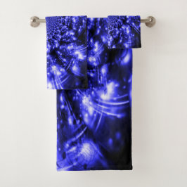Conjunto De Toalhas Luzes Azuis Espelhantes