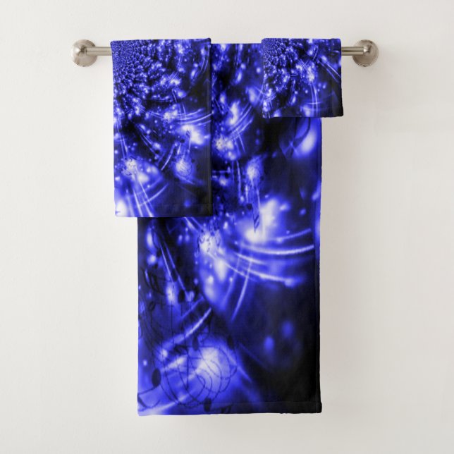 Conjunto De Toalhas Luzes Azuis Espelhantes (Insitu)