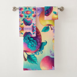 Conjunto De Toalhas Maçã colorida