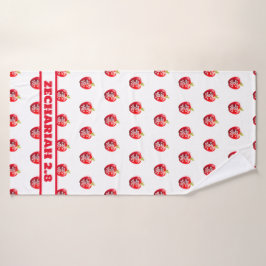 Conjunto De Toalhas Maçã de Deus Vermelho e Branco