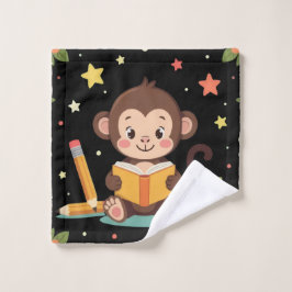 Conjunto De Toalhas Macaco encantador lendo padrão floral
