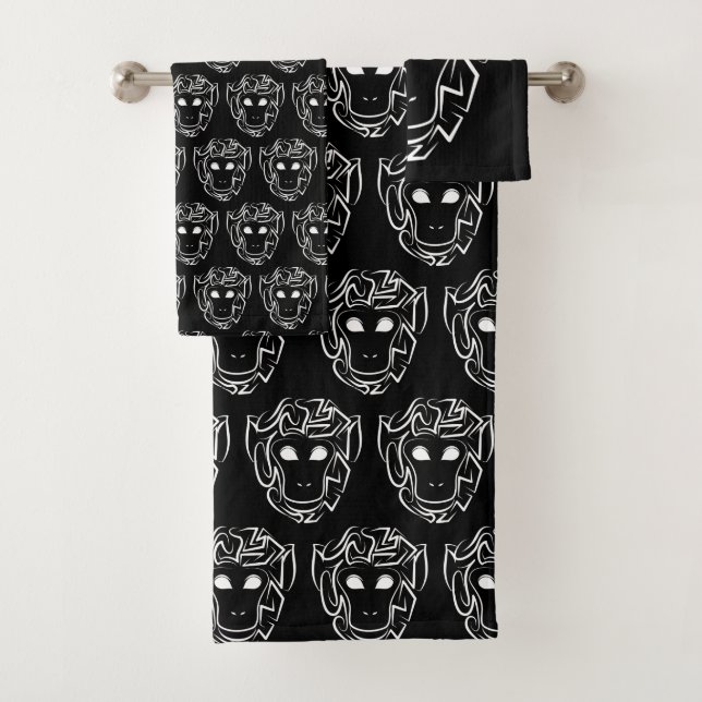 Conjunto De Toalhas Macaco preto e branco tribal (Insitu)