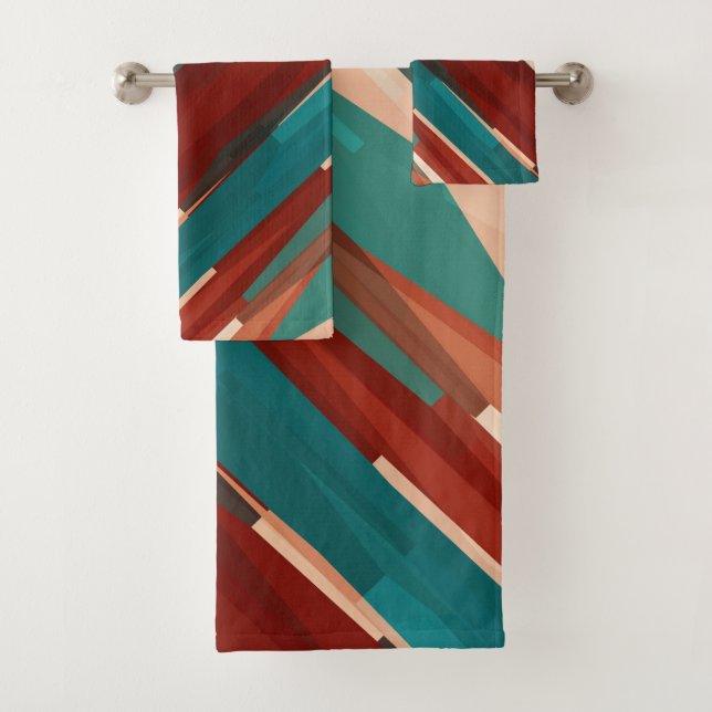 Conjunto De Toalhas Madeira e Turquesa (Insitu)