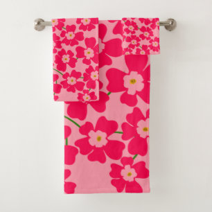 Conjunto De Toalhas Magenta Fantasia Magenta Energia Flor