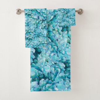 Conjunto De Toalhas Magnificent, turquoise hydrangea blossoms