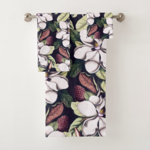 Conjunto De Toalhas Magnolia Flower Pattern