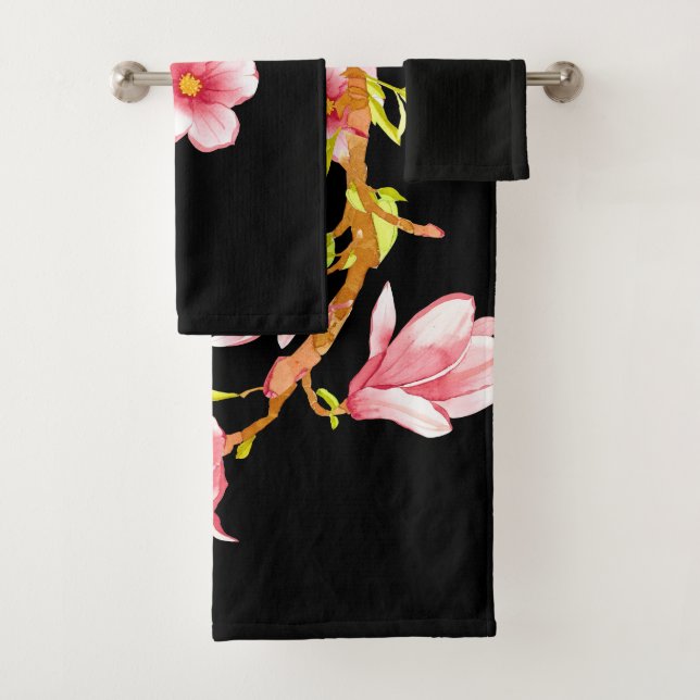 Conjunto De Toalhas Magnólia Preta (Insitu)