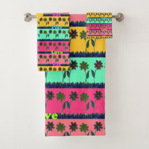 Conjunto De Toalhas Mais Recente Edgler Colorful Comer Amor Tocar Idei