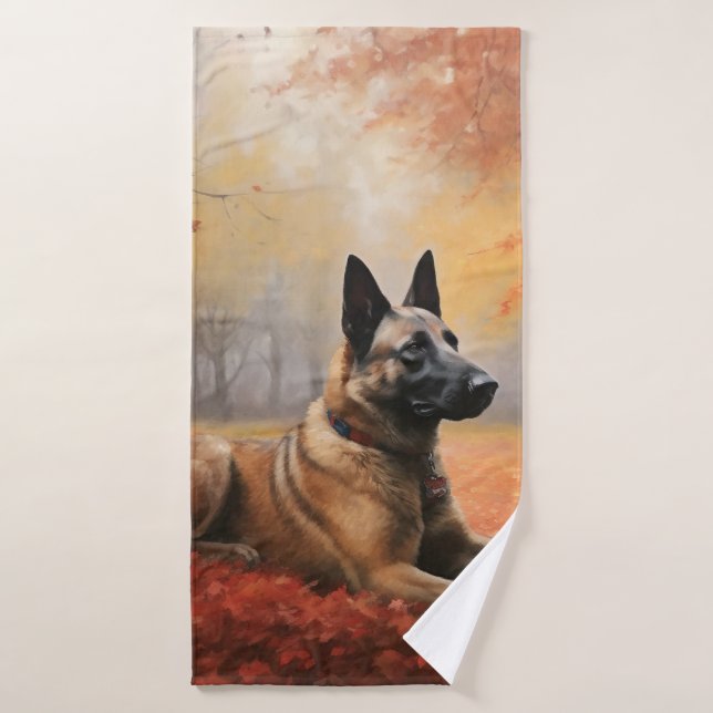 Conjunto De Toalhas Malinoi belga no outono deixa cair inspiração (Toalha de Banho)