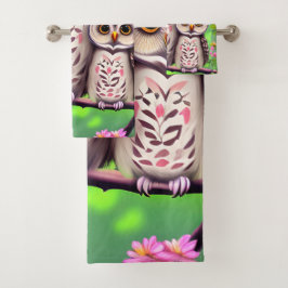 Conjunto De Toalhas Mamãe e Baby Owl
