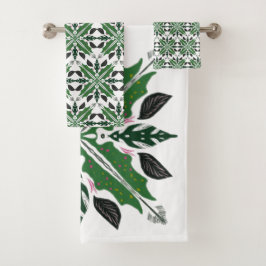 Conjunto De Toalhas Mandala Begônia Flora Verdejante Botânica