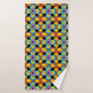 Conjunto De Toalhas mandala colorido em estilo de azulejo
