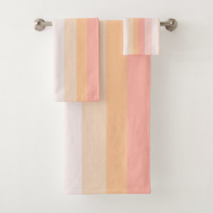Conjunto De Toalhas Manhã Pomada rosa e listras amarelas