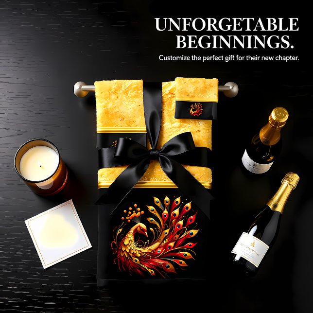 Conjunto De Toalhas Manteiga Vermelha e Pavão Dourado (Criador carregado)