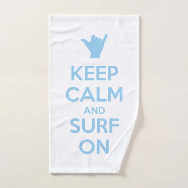 Conjunto De Toalhas Mantenha a calma e o Surf ligados (Toalha de mão)