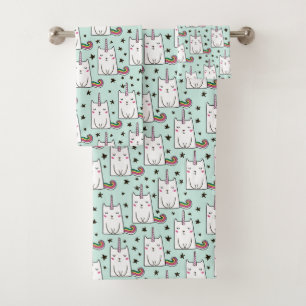 Conjunto De Toalhas Mão bonito teste padrão tirado do gato do