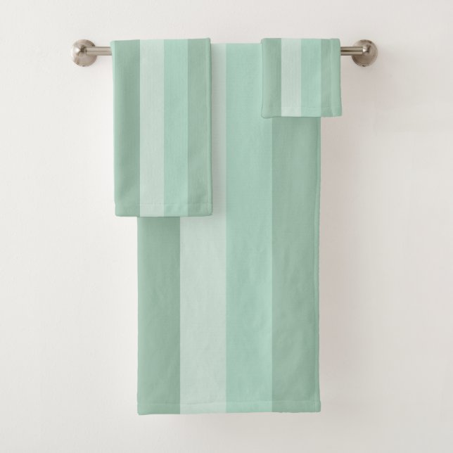 Conjunto De Toalhas Mão verde riscado (Insitu)