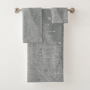 Conjunto De Toalhas Mapa de Chicago